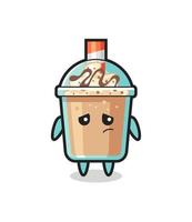 the lazy gesture of milkshake cartoon character vector