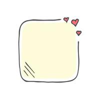 Square doodle frame with varied simple small hearts vector