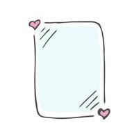 Vertical rectangle doodle frame with varied simple small hearts vector