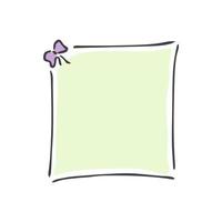 Square doodle frame with varied simple small bow vector