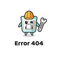 error 404 with the cute milk mascot vector