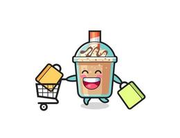 black Friday illustration with cute milkshake mascot vector