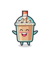 happy baby milkshake cartoon character vector