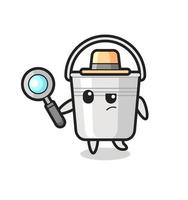 metal bucket detective character is analyzing a case vector