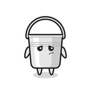 the lazy gesture of metal bucket cartoon character vector