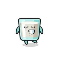 milk cartoon illustration with a shy expression vector