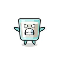 wrathful expression of the milk mascot character vector