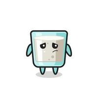 the lazy gesture of milk cartoon character vector