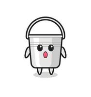 the amazed expression of the metal bucket cartoon vector