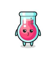 the bored expression of cute laboratory beaker characters vector