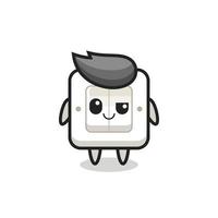 light switch cartoon with an arrogant expression vector