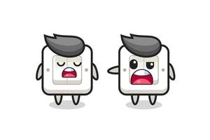 illustration of the argue between two cute light switch characters vector