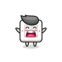 cute light switch mascot with a yawn expression vector