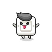 naughty light switch character in mocking pose vector