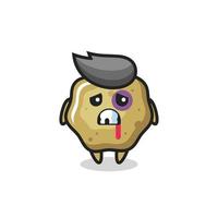 injured loose stools character with a bruised face vector