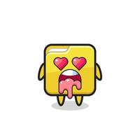 the falling in love expression of a cute folder with heart shaped eyes vector