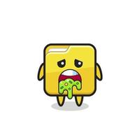 the cute folder character with puke vector