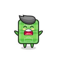 cute football field mascot with a yawn expression vector