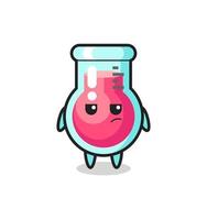 cute laboratory beaker character with suspicious expression vector