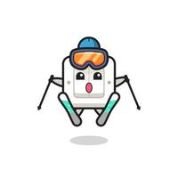 light switch mascot character as a ski player vector