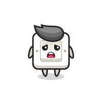 disappointed expression of the light switch cartoon vector
