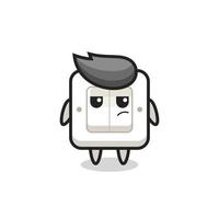 cute light switch character with suspicious expression vector