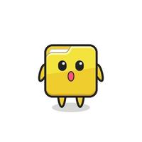 the amazed expression of the folder cartoon vector