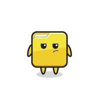 cute folder character with suspicious expression vector