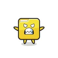 wrathful expression of the folder mascot character vector