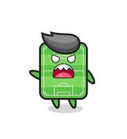 cute football field cartoon in a very angry pose vector