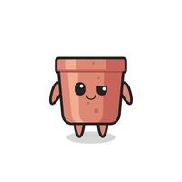 flowerpot cartoon with an arrogant expression vector