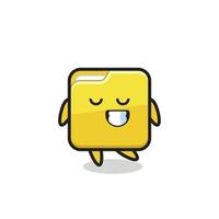 folder cartoon illustration with a shy expression vector