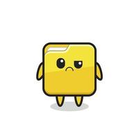 the mascot of the folder with sceptical face vector