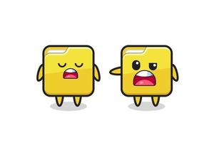 illustration of the argue between two cute folder characters vector