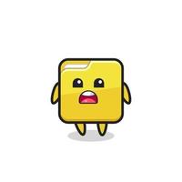 folder illustration with apologizing expression, saying I am sorry vector