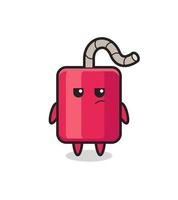 cute dynamite character with suspicious expression vector