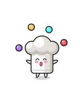 the chef hat circus cartoon juggling a ball vector