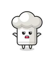 chef hat mascot character saying I do not know vector