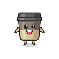 Ilustración de un personaje de taza de café con poses incómodas vector