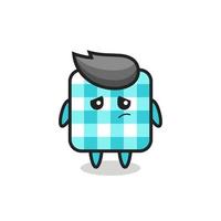 the lazy gesture of checkered tablecloth cartoon character vector