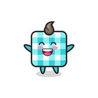 happy baby checkered tablecloth cartoon character vector