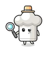 chef hat detective character is analyzing a case vector