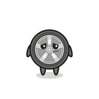 the lazy gesture of car wheel cartoon character vector