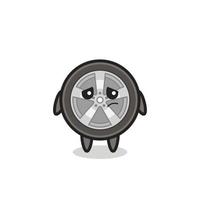 the lazy gesture of car wheel cartoon character vector