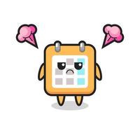 annoyed expression of the cute calendar cartoon character vector