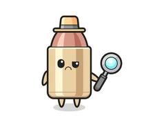 the mascot of cute bullet as a detective vector