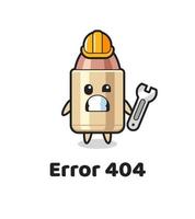 error 404 with the cute bullet mascot vector