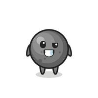 cute cannonball mascot with an optimistic face vector