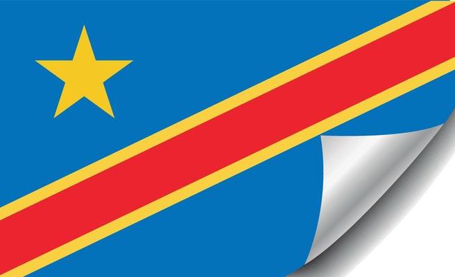 Democratic Republic of the Congo flag with curled corner