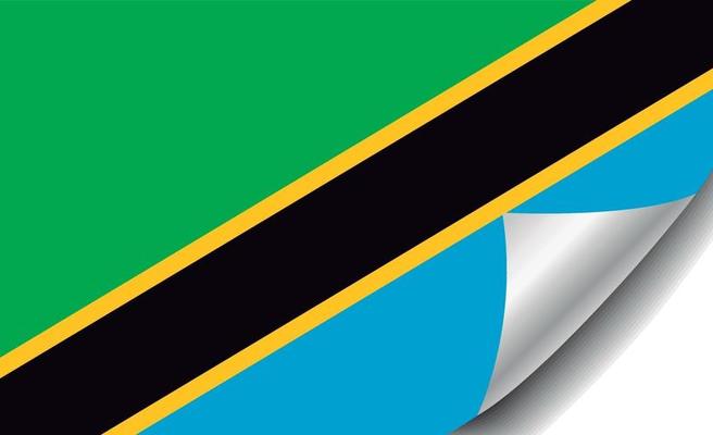 Tanzania flag with curled corner